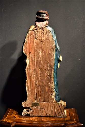 Antiquités - Saint martyr en bois peint et doré, France XVIIe siècle